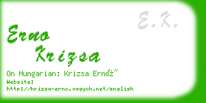 erno krizsa business card